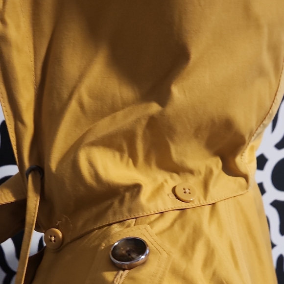 London Fog Yellow Trench Coat sz L - Picture 4 of 6